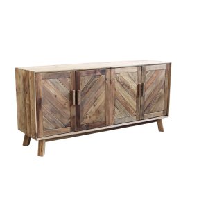 Credenza con 4 ante in Pino riciclato cm 180x48x85 - PINE