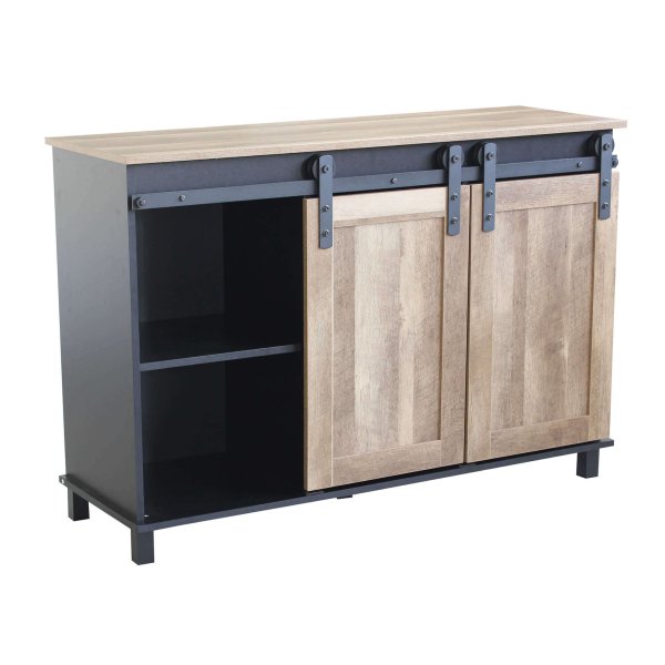 Alternative view of Madia per soggiorno Industrial in Legno Acciaio cm 120x40x82 - TREY
