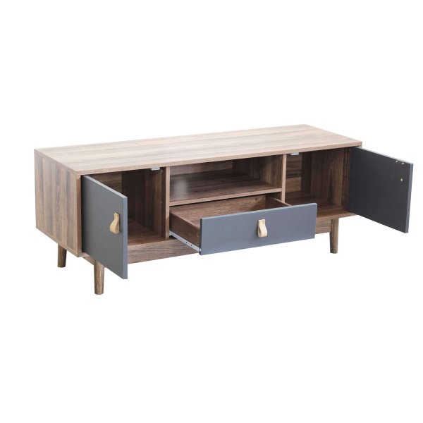 Alternative view of Porta tv per soggiorno Industrial in Legno cm 120x39x45 - ISADOR
