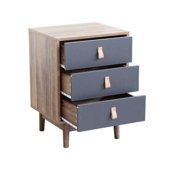 Alternative view of Comodino Moderno con 3 cassetti in cm 45x39x63 - ISADOR