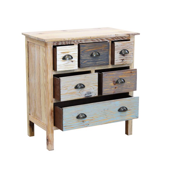 Alternative view of Cassettiera colorata in Legno cm 75x40x78 - FREDDY