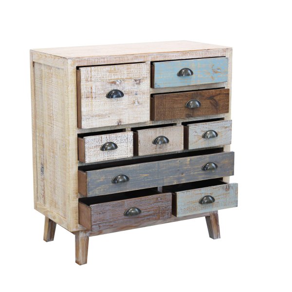 Alternative view of Cassettiera colorata in Legno cm 80x39x88 - FREDDY