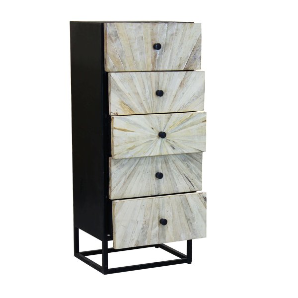 Alternative view of Cassettiera 5 cassetti in Legno Metallo cm 45x35x110 - BAPTIST