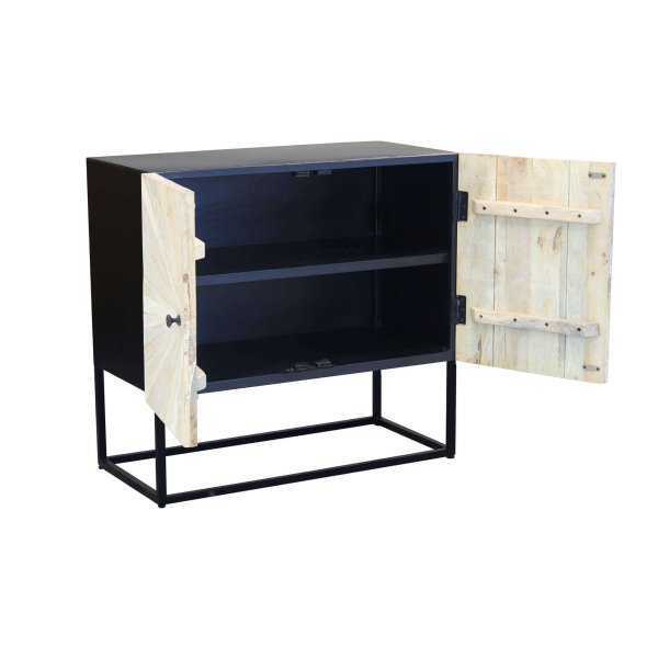 Alternative view of Madia 2 ante per soggiorno Industrial in Legno Metallo cm 85x40x80 - GEORGE