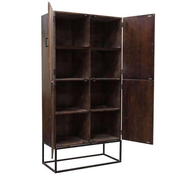 Alternative view of Credenza con decoro 4 ante in Legno Metallo cm 96x46x182 - BONIFACE