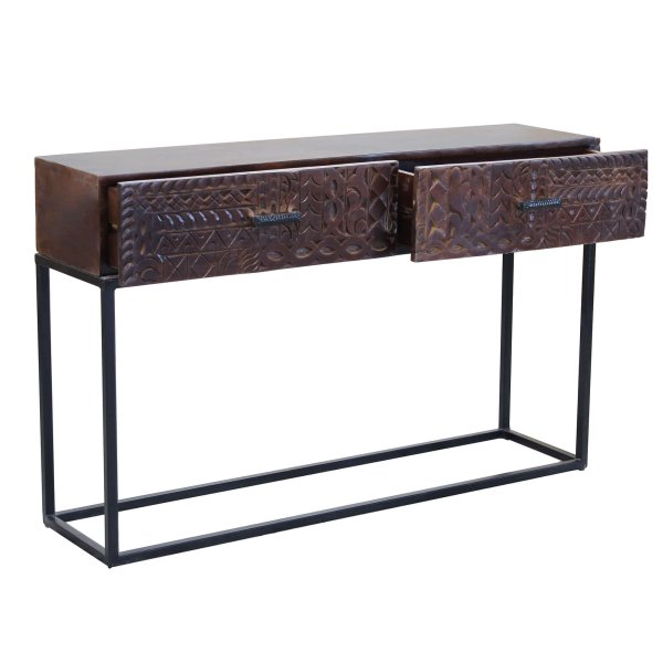 Alternative view of Consolle per Ingresso con decoro in Legno Metallo cm 120x30x76 - WILBUR