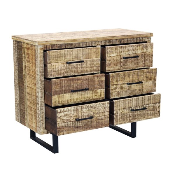 Alternative view of Cassettiera con sei cassetti in Legno Metallo cm 100x45x83 - TERRANCE
