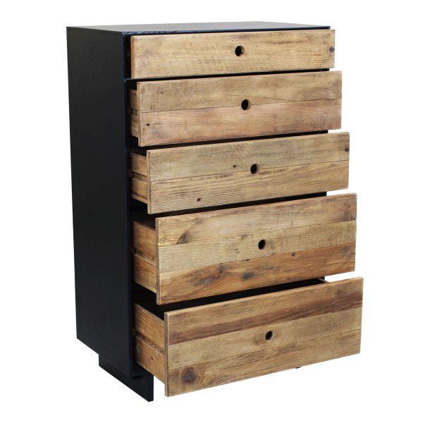Alternative view of Cassettiera in Pino riciclato cm 70x40x110 - PINE