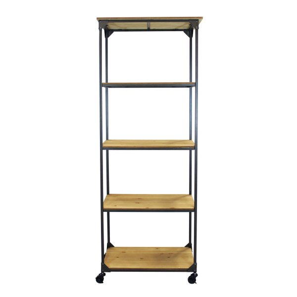 Alternative view of Libreria Industrial in Acciaio Legno cm 64x37 5x169 5 - ROYCE