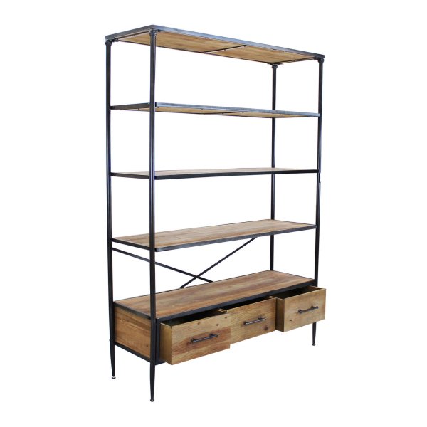 Alternative view of Libreria in Legno Metallo cm 128x44 5x153 5 - DENE