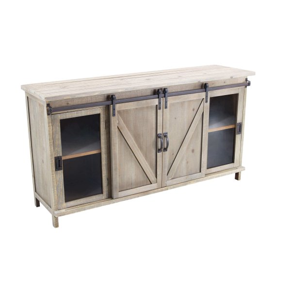 Madia per soggiorno Industrial in Acciaio Legno cm 142x41x76 - SHERLOCK