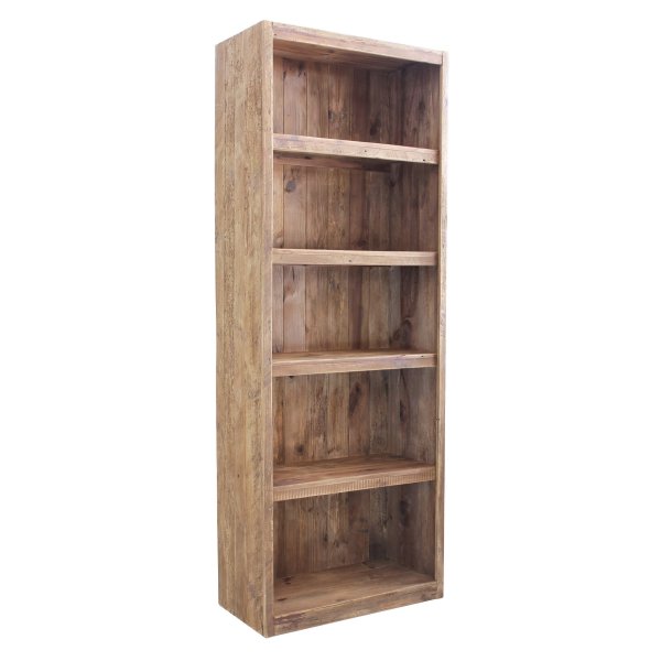 Libreria con 6 ripiani in Pino riciclato cm 90x45x240 - PINE