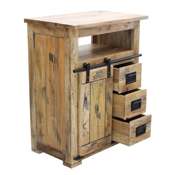 Alternative view of Mobiletto per soggiorno Industrial in Legno cm 70x45x90 - RICK