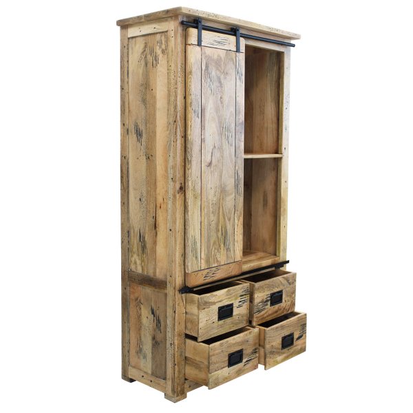 Alternative view of Credenza per soggiorno Industrial in Legno cm 90x45x180 - RICK