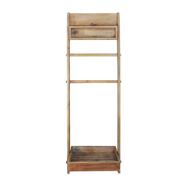 Alternative view of Scaffale da bagno stendino in Pino riciclato cm 62x45x175 - PINE
