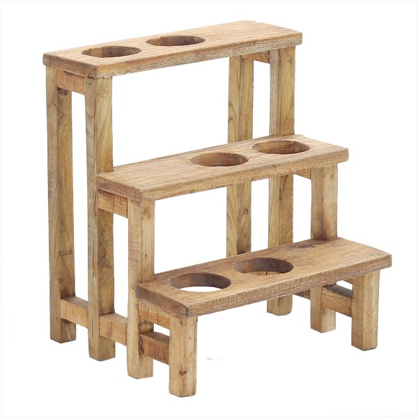 Porta vasi in legno rustico - ARISTA