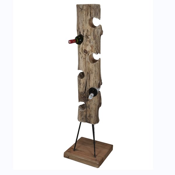 Alternative view of Porta bottiglie in legno rustico - BIA