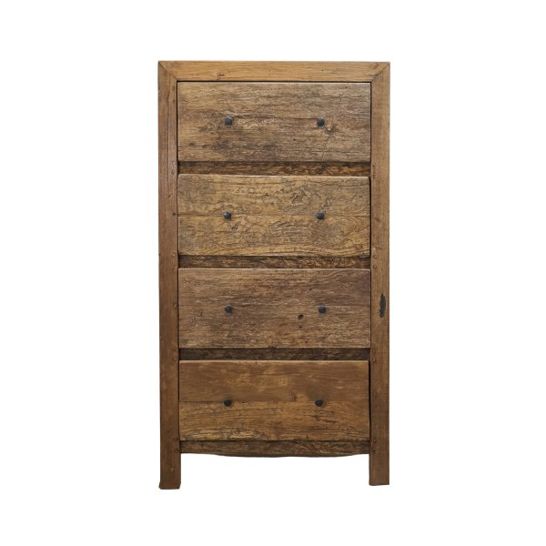 Cassettiera in legno rustico 4 cassetti - CELENE