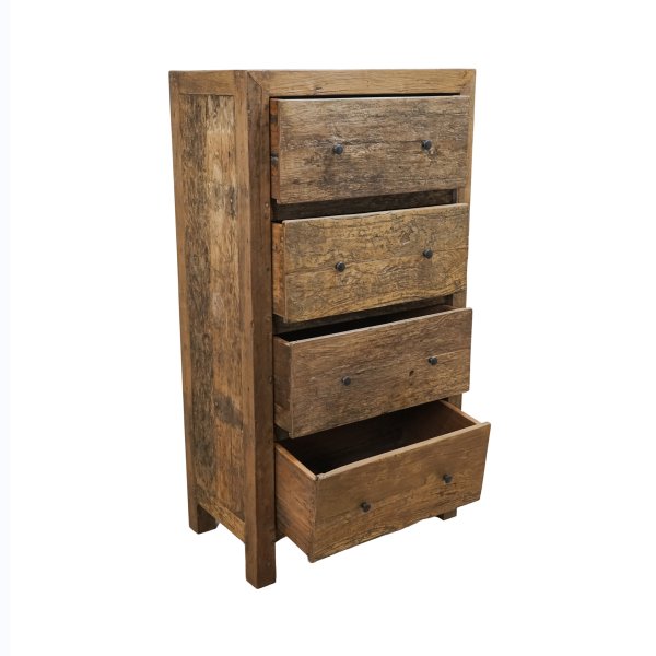 Alternative view of Cassettiera in legno rustico 4 cassetti - CELENE