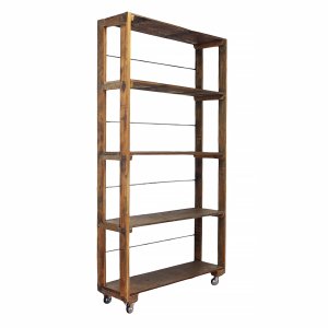 Libreria in legno rustico 4 ripiani - EIRENEA