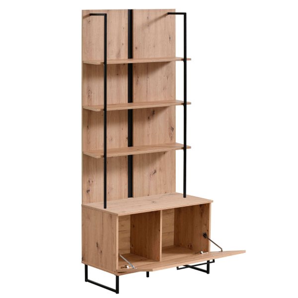 Alternative view of libreria moderna con 4 mensole e un'anta cm 85 x 42 x 191 5 h - ZENWOOD
