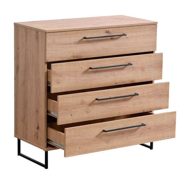 Alternative view of cassettiera moderna 4 cassetti cm 91 5 x 42 x 92 5 h - ZENWOOD