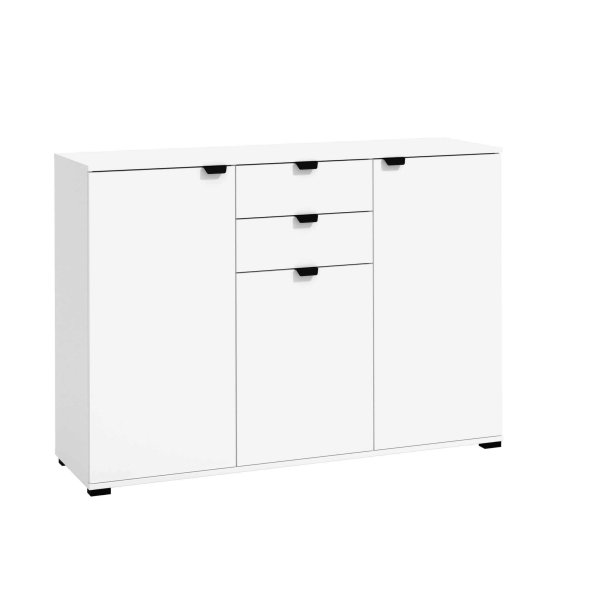 credenza moderna con 3 ante e 2 cassetti cm 135 x 40 x 95 h - PLUS