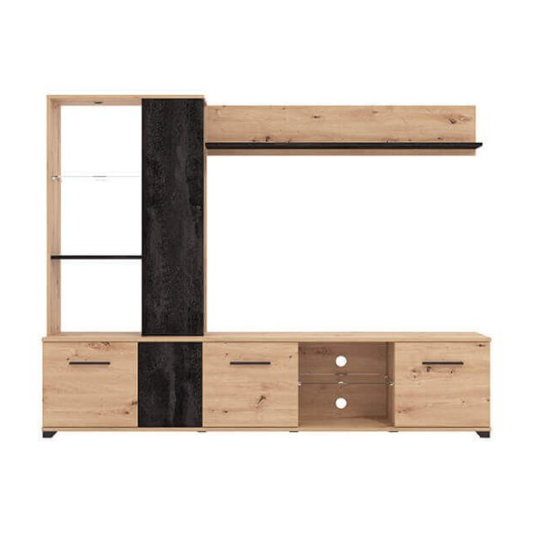 Alternative view of parete attrezzata soggiorno quattro ante moderna minimal in legno cm 202 x 40 x 155 5 h - POLE