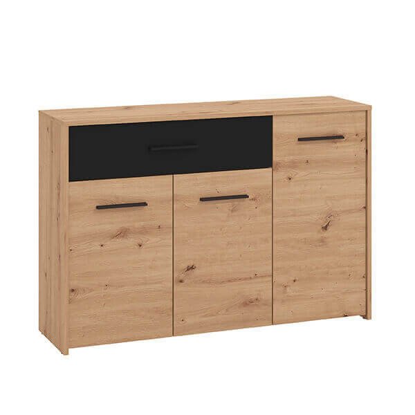 comò tre ante un cassetto moderno minimal in legno cm 119 2 x 33 2 x 80 5 h - TIMBER