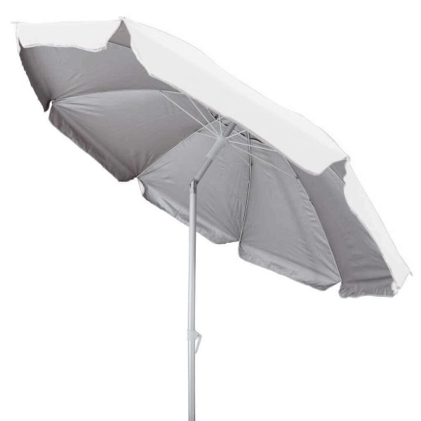 Ombrellone da spiaggia colore bianco Rotondo 2 2 m in alluminio poliestere - FRED
