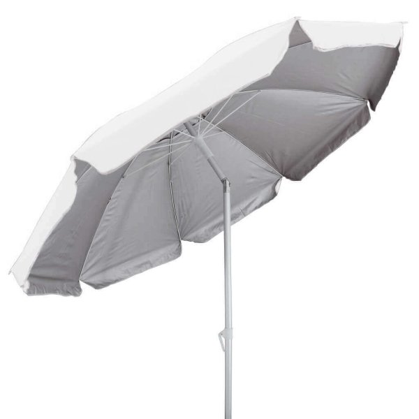 Alternative view of Ombrellone da spiaggia colore bianco Rotondo 2 2 m in alluminio poliestere - FRED