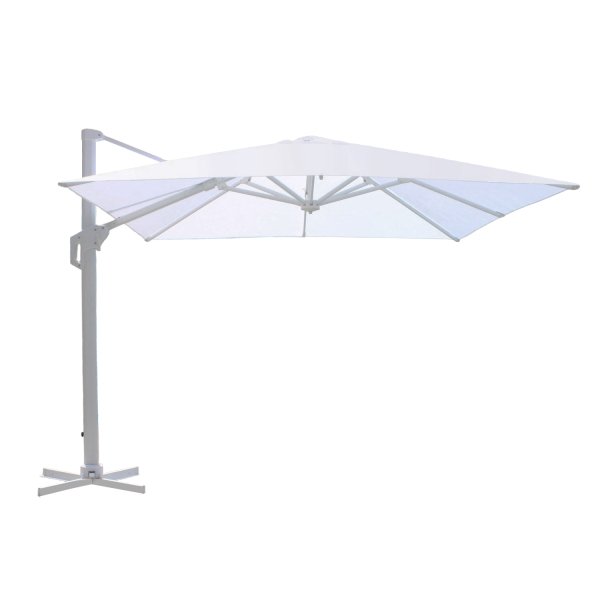 Ombrellone da Giardino Palo Laterale Decentrato a Braccio - HIERON - Bianco, 4X4