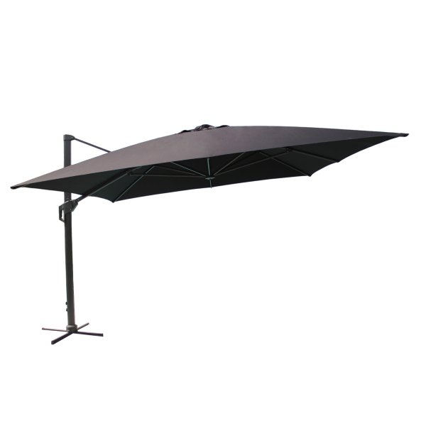 Ombrellone da Giardino Palo Laterale Decentrato a Braccio - HIERON - Antracite, 3X4