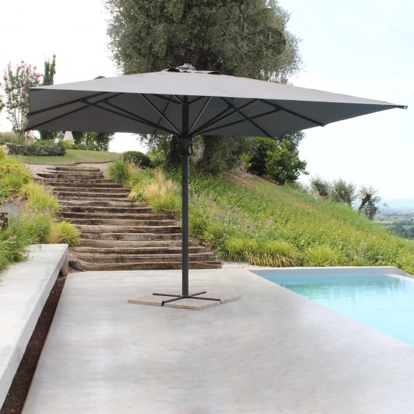 Alternative view of Ombrellone da Giardino in alluminio con palo centrale telescopico - KHEPRI