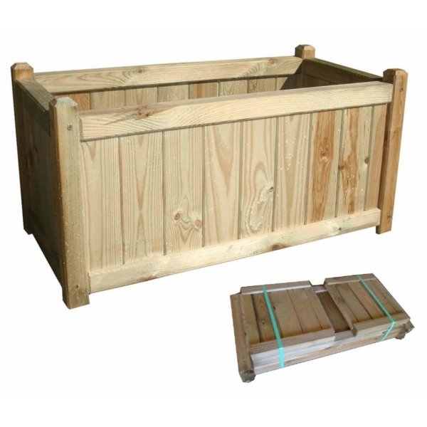 Alternative view of Fioriera da Giardino in Legno cm 80x40x40 - FLOWER