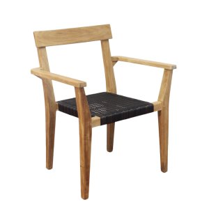 Poltrona impilabile da giardino in Teak e corda - KORONIS