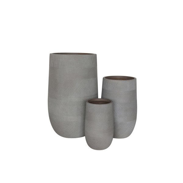 Set di 3 vasi in Fibra sintetica cm 24x24x39 - WILBUR