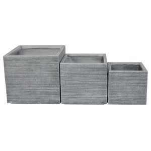 Set di 3 vasi in Fibra di argilla cm 44x44x43 - STEPHEN