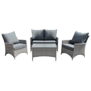 Salotto da Giardino con cuscini 4 posti in Alluminio Wicker - ERNIE
