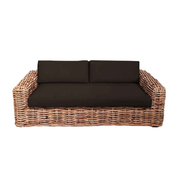 Divano da Giardino 2 posti con cuscino in Rattan naturale - NATUR