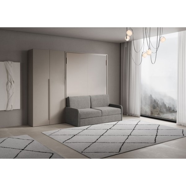 Alternative view of Letto matrimoniale a scomparsa 160 con divano e armadio sinistra 2 ante - VERSIA
