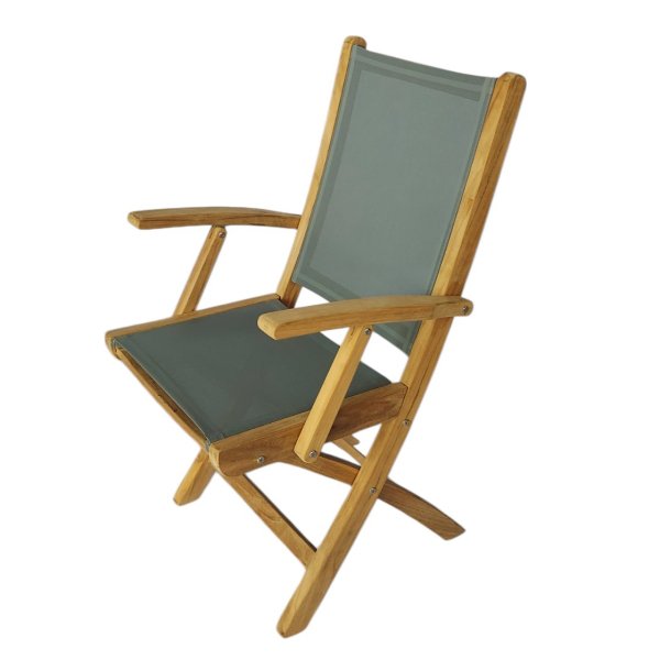 Alternative view of Poltrona pieghevole in legno di teak e textilene - LUCINA