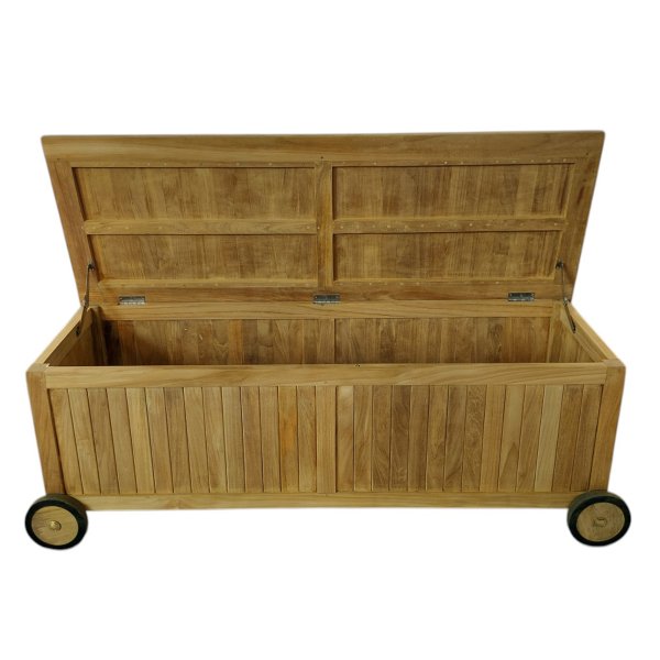 Alternative view of Baule con ruote per esterno in legno di teak - MERIDIA