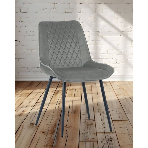 Alternative view of Set di 4 sedie in velluto moderne imbottite - CORVIA