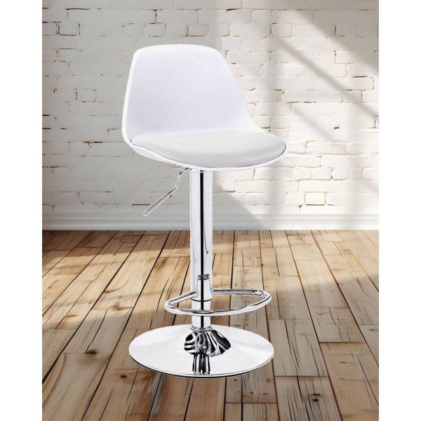 Alternative view of Set di 2 sgabelli a gas in ecopelle regolabili - NAREON