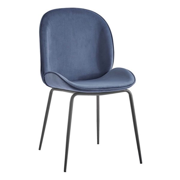 Set di 4 sedie impilabili in velluto moderne - ANVYA