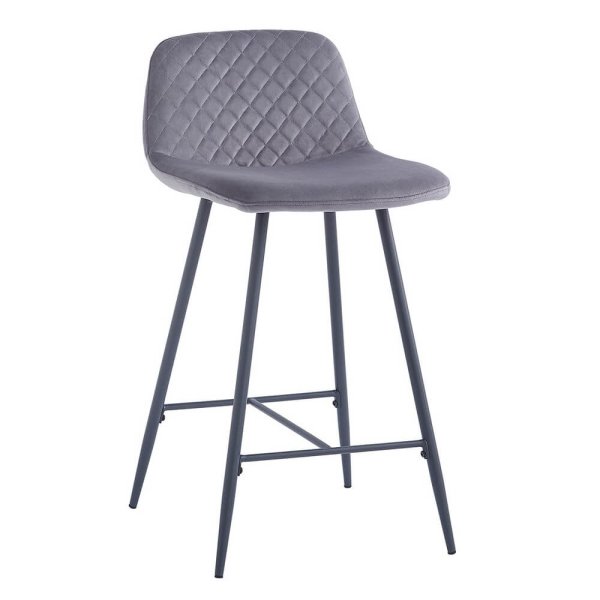 Set di 2 sgabelli cucina in tessuto alti - ELVION