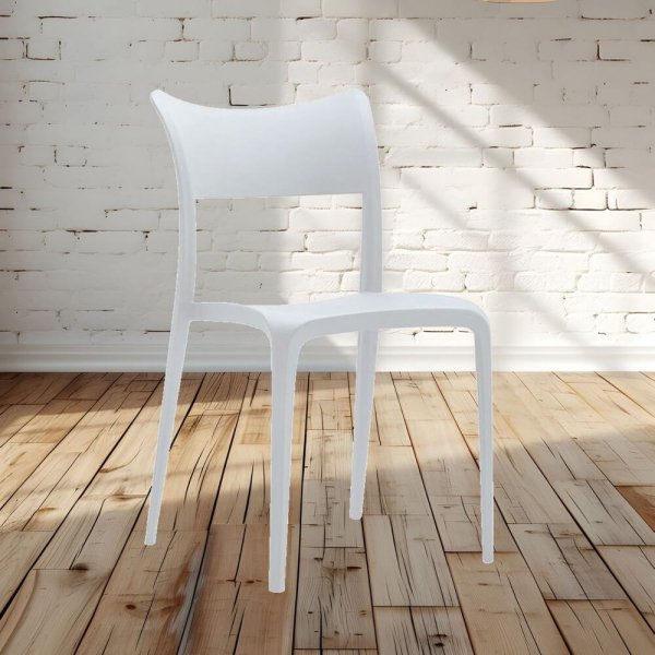 Alternative view of Set di 4 sedie impilabili in polipropilene moderne - LIVRA