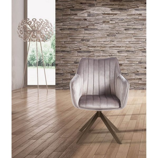 Alternative view of Set di 2 sedie con braccioli in velluto imbottite - ZERLA