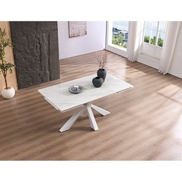 Alternative view of Tavolo da pranzo allungabile in gres e acciaio 160/240 - MAREON